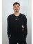 Erkek Sıfır Yaka Bulls Sweatshirt Siyah 1
