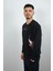 Erkek Sıfır Yaka Bulls Sweatshirt Siyah 2
