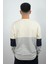 Erkek Sıfır Yaka Çizgili Sweatshirt Creattion Krem 3