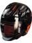 Motosiklet Yarım Kask Double Güneş Vizörlü Ece Sertifikalı Abs Material Motor Kaskı Orange Arrow 1