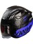 Motosiklet Yarım Kask Double Güneş Vizörlü Siyah Ece Sertifikalı Abs Material Motor Kaskı Blue Arrow 2