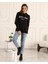 Espoirplus Siyah Renk Baskı Detaylı Unisex Sweatshirt 5