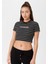 Kadın Çizgili Crop T-Shirt 4