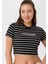 Kadın Çizgili Crop T-Shirt 1