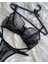 Siyah Dantel İşlemeli Lingerie İkili İç Çamaşır Takımı 3