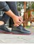 0025 Deri Siyah Süet Garnili Erkek Sneaker Ayakkabı 4