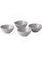 4 Adet Kase Seti, Meridyendukkan Mat Açık Gri ,16 cm Stoneware Fonksiyonel Tasarım 2