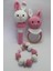 Ilgaz Shop Design Amigurumi Organik Pembe Tavşan Çıngırak Diş Kaşıyıcı ve Emzik Askısı 3'lü Set 2