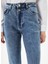 Koton Normal Bel Boru Paça Dar Koyu Indigo Kadın Denim Pantolon 4WAL40004MD 5