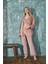 Kadın Crop Fransız Kadife Sabahlıklı Dantel Detaylı Bralet Pijama Takımı 3lü Set 1