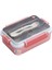 Bento Lunch Box Ofis-Okul Için Yeni Nesil Sefer Tası Tek Kat 3 Bölme Çatal ve Kaşıklı -Paslanmaz Çelik FF528 1