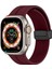 Apple Watch 9 45 mm Uyumlu Silikon Kordon Magnetik D Tokalı Spor Kayış Mıknatıslı Toka 5