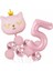 Taçlı Pembe Kedi 5 Yaş Folyo Balon Set 1