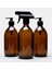 500 ml Amber Cam Sıvı Sabunluk ve Sprey Şişe 3 Adet 1