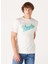 Beyaz Erkek T-Shirt W773EEW03 Bisiklet Yaka T-Shirt 2