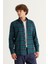 ALTINYILDIZ CLASSICS Erkek Yeşil-Lacivert Slim Fit Dar Kesim Düğmeli Yaka %100 Pamuk Oduncu Gömlek 4