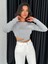 Cut Out Zincir Detaylı Crop Triko Bluz 2