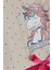 Kız Çocuk Elbise Unicorn Baskılı Tüllü Fiyonklu 3-8 Yaş, Bej 4