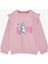 Kız Çocuk Sweatshirt Pullu Ayıcık Aksesuarlı Simli Yazı Baskılı 1.5-5 Yaş, Pembe 1