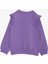 Kız Çocuk Sweatshirt Pullu Ayıcık Aksesuarlı Simli Yazı Bazkılı 1.5-5 Yaş, Eflatun 2