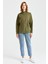 Kadın Kapüşonlu Beli Büzgülü Sweat Haki 3