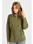 Kadın Kapüşonlu Beli Büzgülü Sweat Haki 4