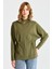Kadın Kapüşonlu Beli Büzgülü Sweat Haki 5