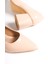 MBZFR602-RN Kadın Rugan Blok Topuklu 6 cm Sivri Burun Nude Stiletto & Topuklu Ayakkabı 3