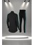 Büyük Beden Kadın Siyah Supra Penye Kumaş Konforlu Koşu ve Antrenman Eşofman Seti (4XL-10XL) 4