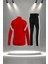 Büyük Beden Kadın Kırmızı Supra Penye Kumaş Alt ve Üst Eşofman Takımı Seti (4XL-10XL) 4