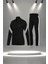 Büyük Beden Kadın Siyah Supra Penye Kumaş Günlük Sporcu Yürüyüş Eşofman Takımı Seti (4XL-10XL) 1