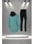 Büyük Beden Kadın Su Yeşili Supra Penye Kumaş Kumaş Fit Kalıp Koşu Seti (4XL-10XL) 4