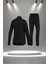 Büyük Beden Kadın Siyah Supra Penye Kumaş Koşu ve Yürüyüş Için Rahat Eşofman Seti (4XL-10XL) 4
