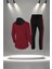 Büyük Beden Kadın Bordo Supra Penye Kumaş Her Mevsim Yürüyüş Koşu Eşofman Seti (4XL-10XL) 4