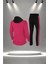 Büyük Beden Kadın Fuşya Supra Penye Kumaş Her Mevsim Yürüyüş Koşu Eşofman Seti (4XL-10XL) 4