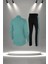 Büyük Beden Kadın Su Yeşili Supra Penye Kumaş Fit Eşofman Takımı (4XL-10XL) 4