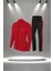 Büyük Beden Kadın Kırmızı Supra Penye Kumaş Her Mevsim Yürüyüş Koşu Eşofman Seti (4XL-10XL) 1