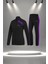 Büyük Beden Kadın Siyah Supra Penye Kumaş Rahat Fermuarlı Koşu ve Yürüyüş Takımı (4XL-10XL) 1