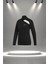 Büyük Beden Kadın Siyah Supra Penye Kumaş Rahat Fermuarlı Koşu Takımı (4XL-10XL) 2