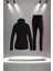 Büyük Beden Kadın Siyah Supra Penye Kumaş Mevsimlik Eşofman Seti (4XL-10XL) 4