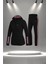 Büyük Beden Kadın Siyah Supra Penye Kumaş Özel Tasarım Eşofman Takımı (4XL-10XL) 1