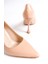 Hakiki Deri MB972-N Kadın İnce 9 cm Topuklu Rugan Nude Stiletto & Topuklu Ayakkabı 4