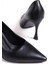 Hakiki Deri MB971-S Kadın İnce 9 cm Topuklu Siyah Stiletto & Topuklu Ayakkabı 2