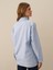 Kadın Mavi Pamuk Dokulu Oversize Gömlek 3