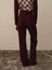 Kadın Bordo Pamuk Dokulu Oversize Pantolon 4