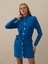 Kadın Mavi Pamuk Dokulu Regular Fit Elbise 2