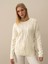 Kadın Ekru Doğal Yün Dokulu Oversize Kazak 3