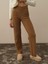 Kadın Camel Lüks Pamuk Dokulu Regular Fit Pantolon 2