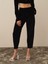 Kadın Siyah Esnek Dokulu Oversize Pantolon 2