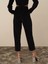 Kadın Siyah Esnek Dokulu Oversize Pantolon 4